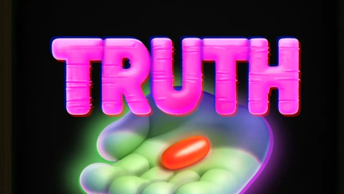 Interface do slot Truth com temática de conspiração e monitor retro
